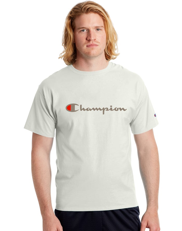 Champion Classic Jersey Script Logo T-Shirt Heren - Wit - Belgie 3146UKVAX